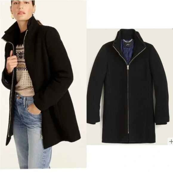 J. Crew Italian Stadium Cloth Nello Gori Wool Coat size 4 - Picture 1 of 13